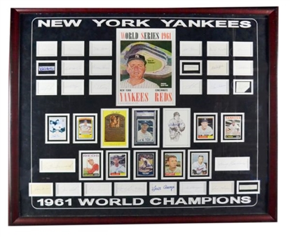 1961 World Series Champion New York Yankees Autographed Display (40 Signatures Including Mantle and Maris)